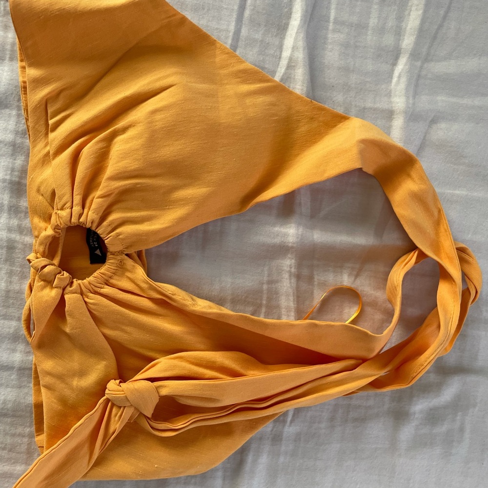 ZARA- Linen Blend Crop Top